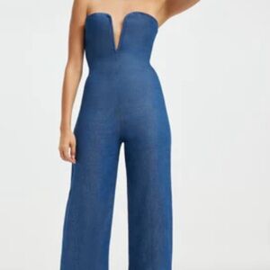 Good American Strapless Denim Jumpsuit